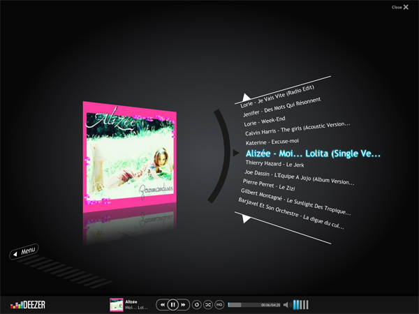 Mode fullscreen pour Deezer